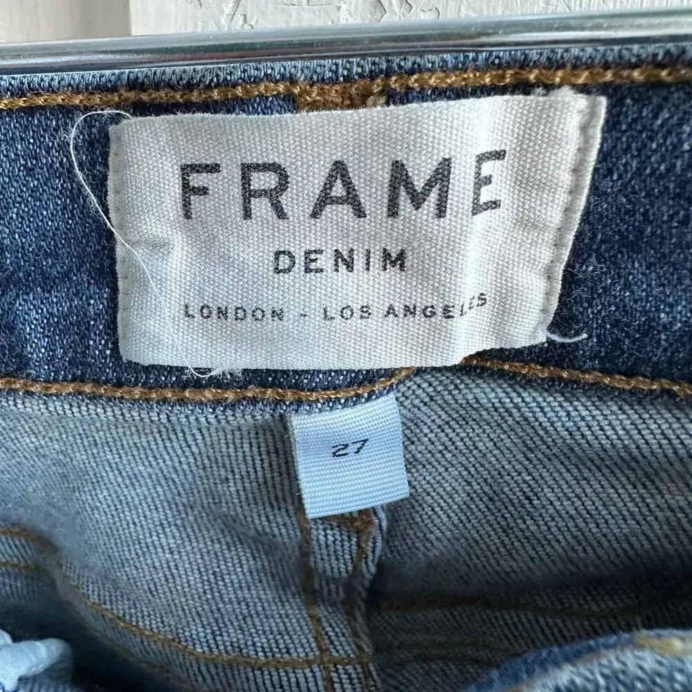 FRAME Le Skinny de Jeanne Distressed Skinny Jeans Women’s Size 27 Victoria Park